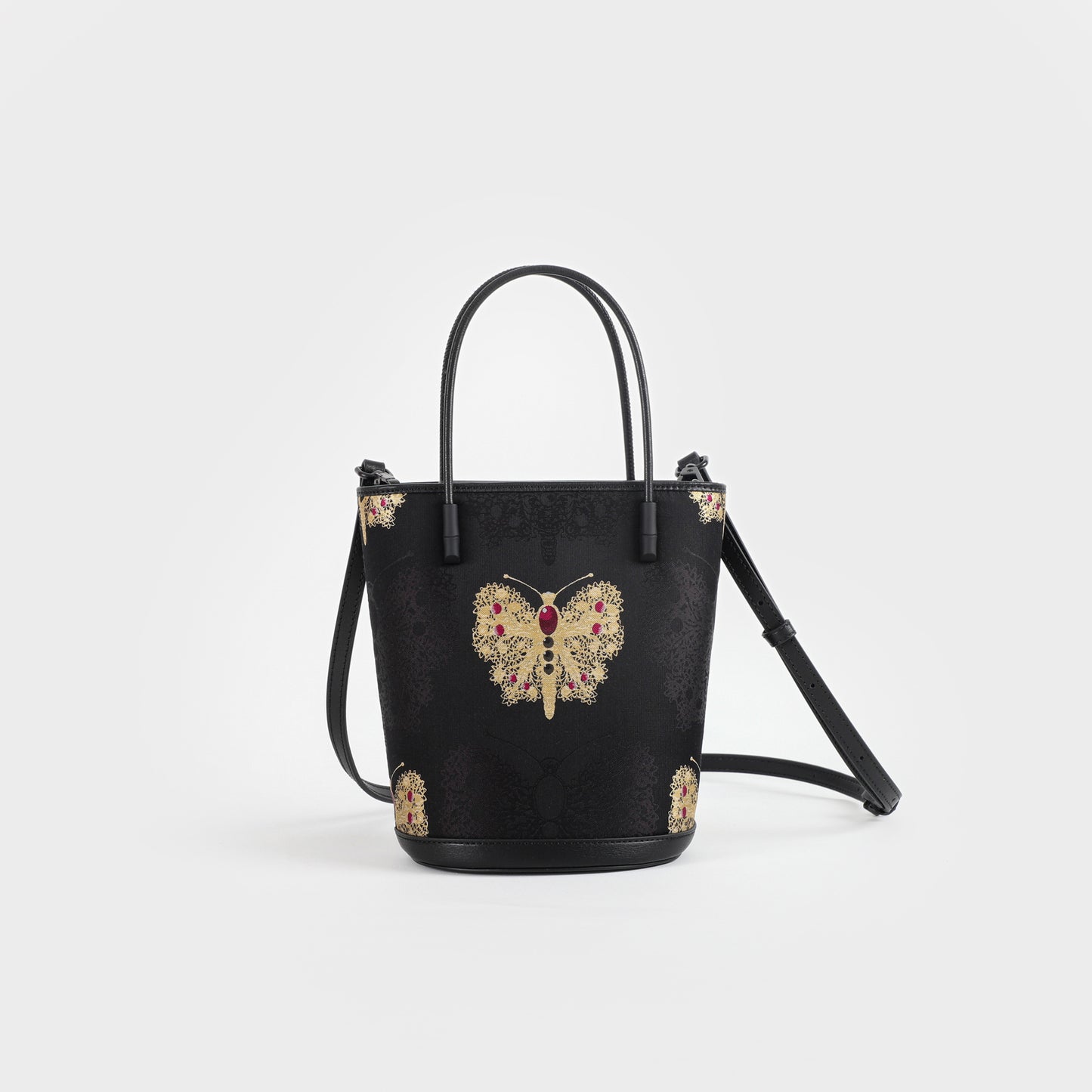 black butterfly handbag