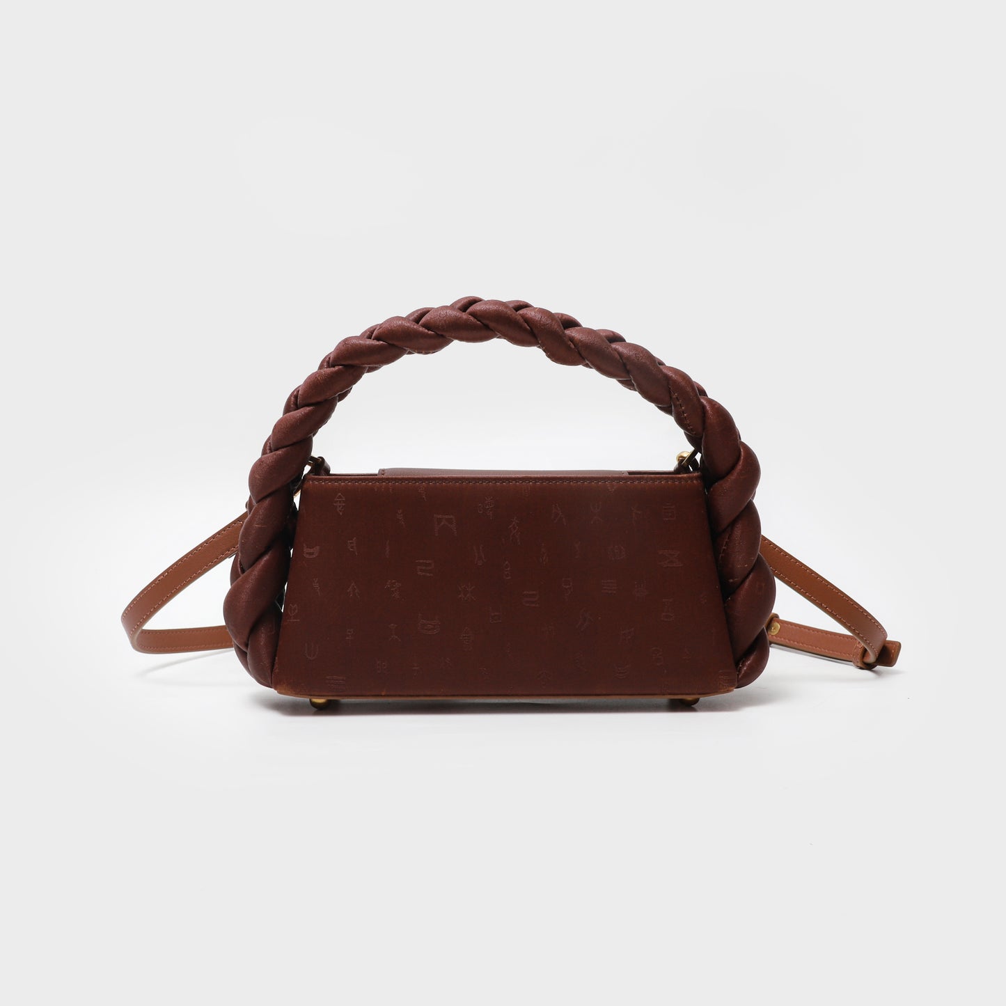 Red Woven Handle Handbag