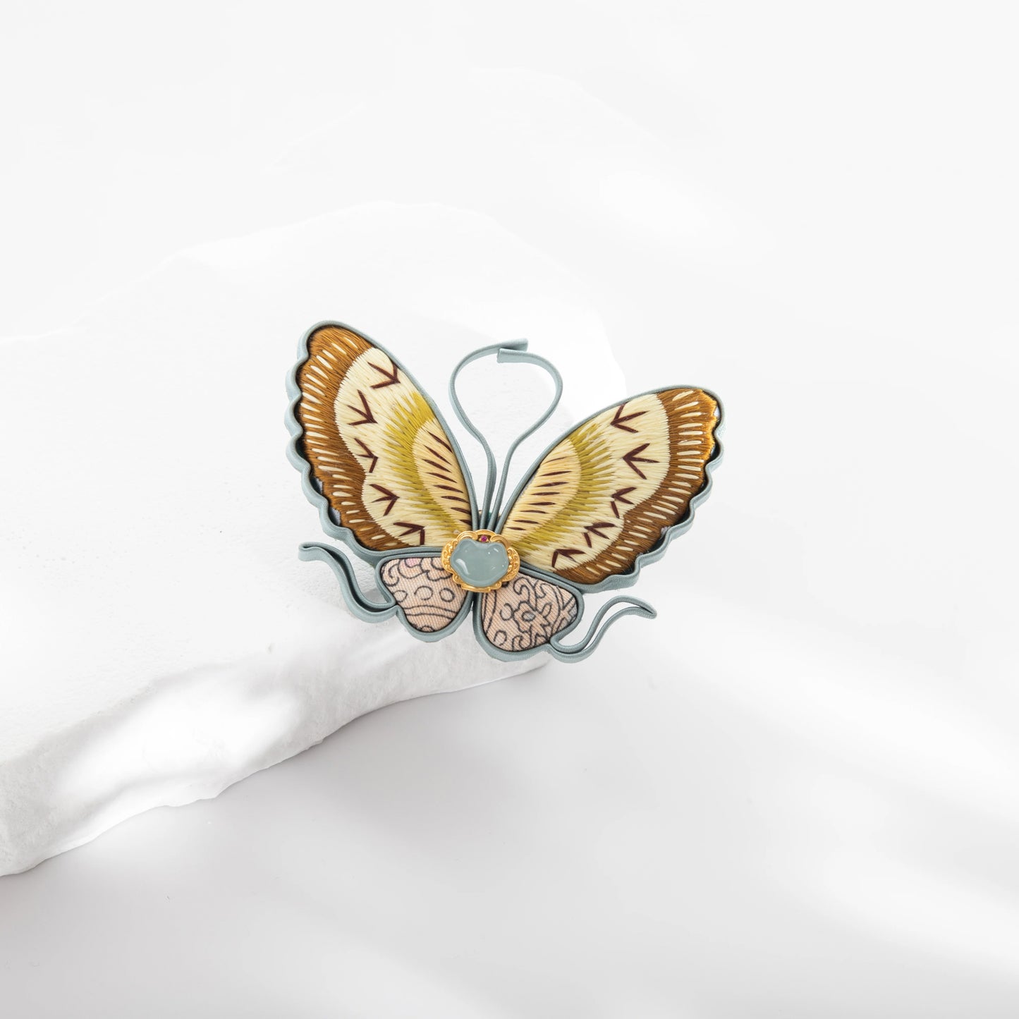 Elegant Brown Butterfly Brooch