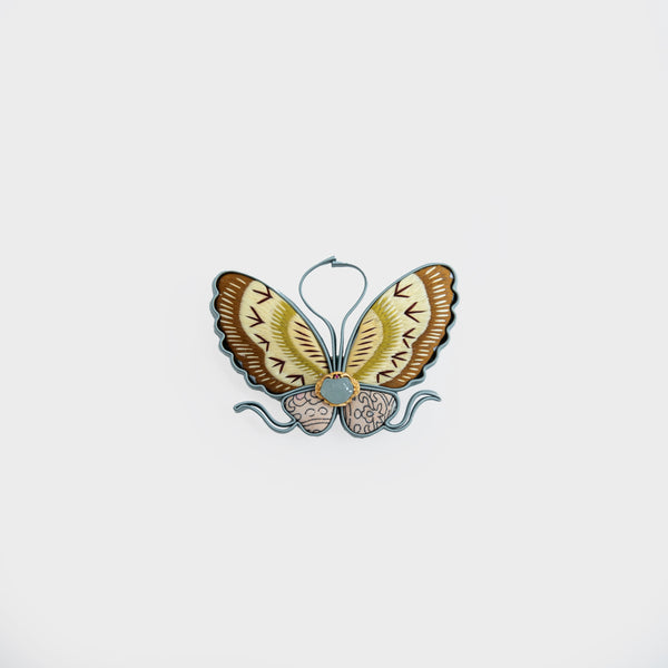 Elegant Brown Butterfly Brooch