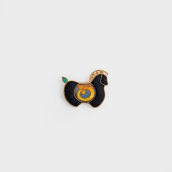 Handmade horse brooch