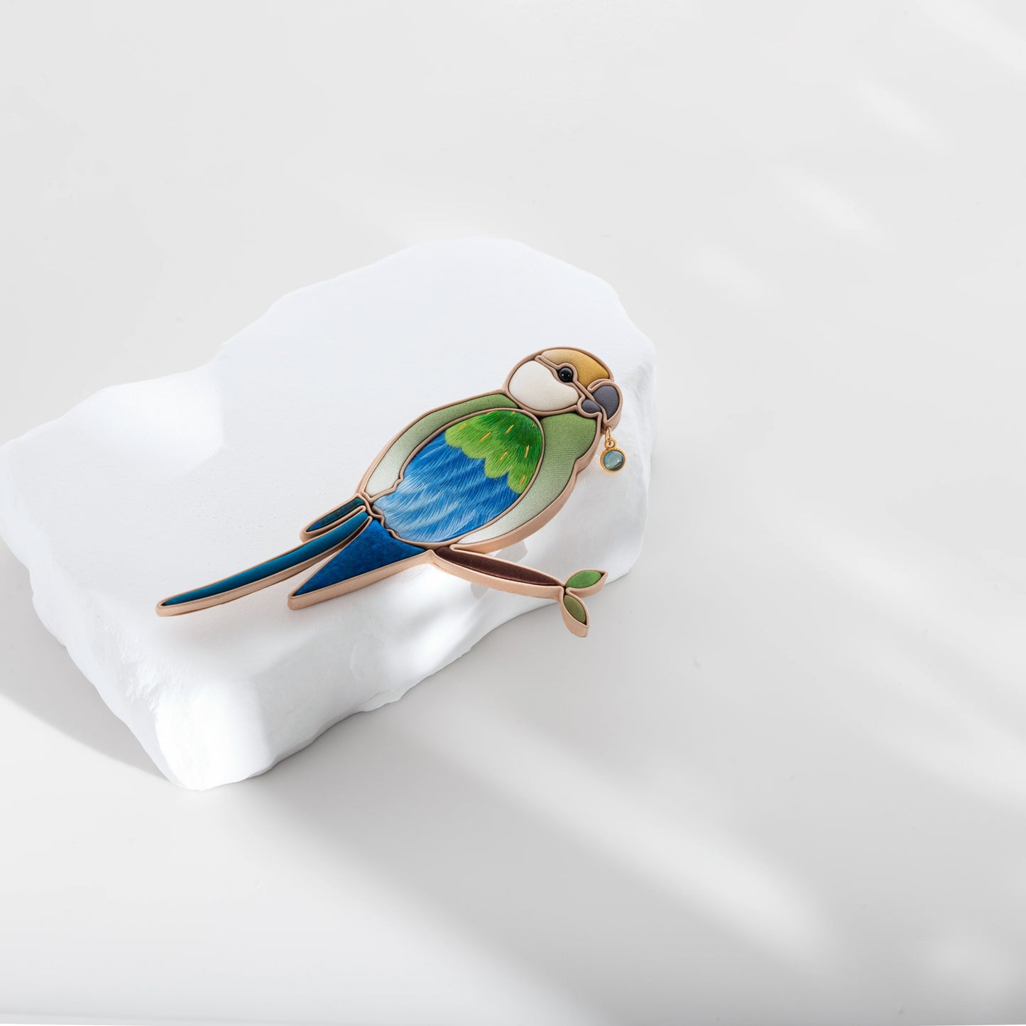 Handmade bird brooch