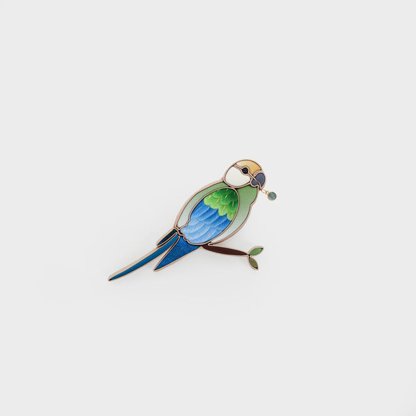 Handmade bird brooch