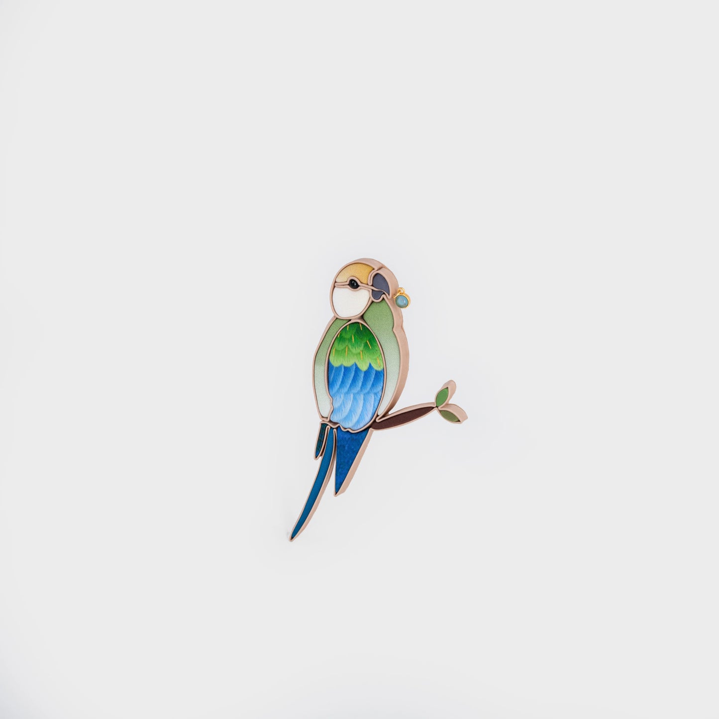 Handmade bird brooch
