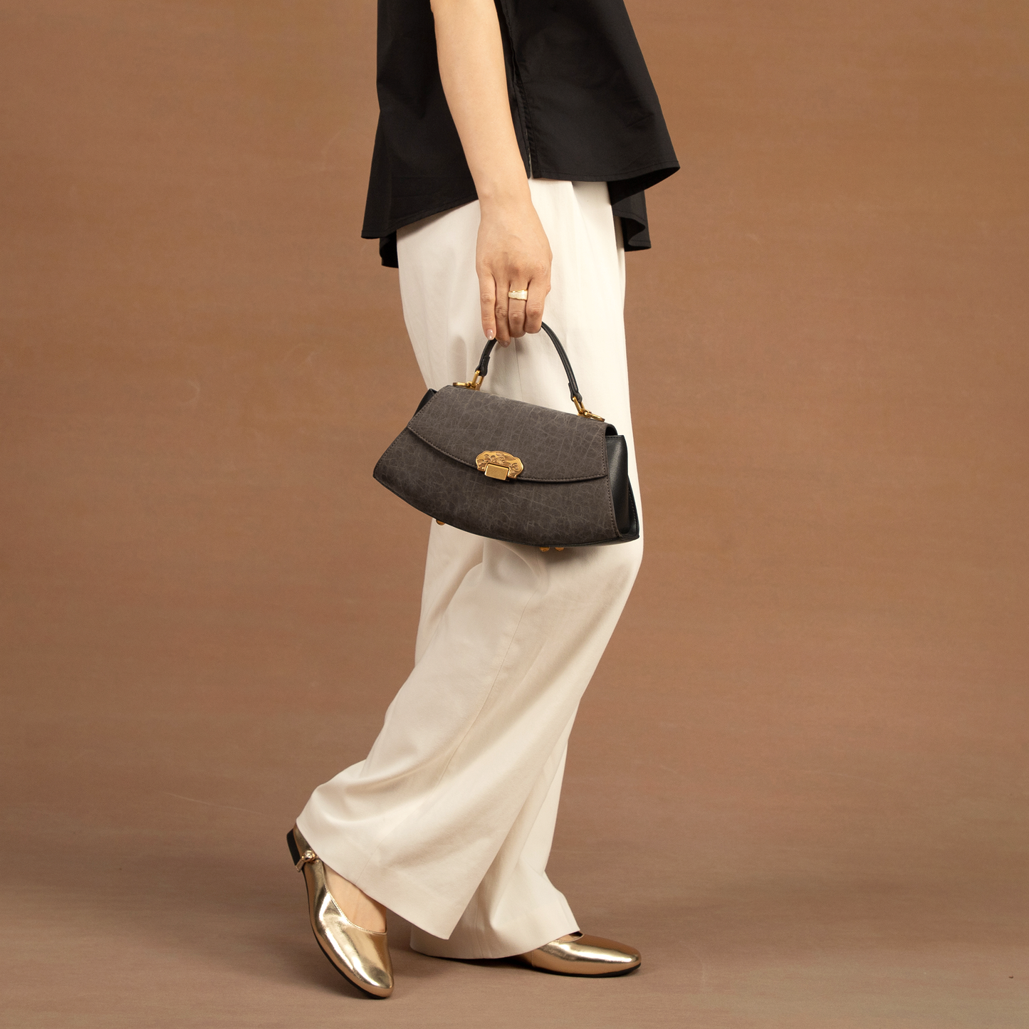women grey crossbody handbag