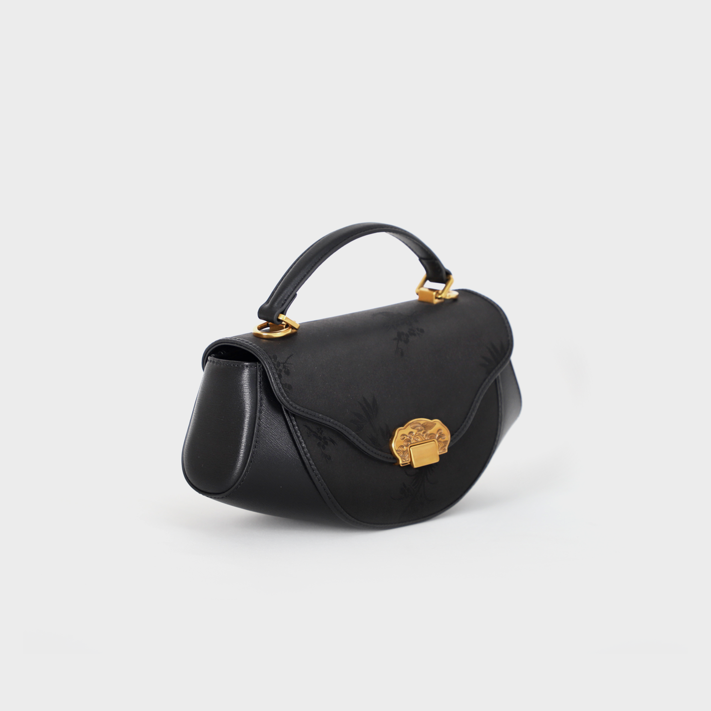 black silk handbag