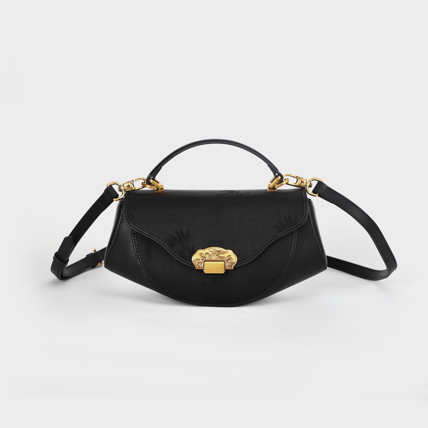 black silk handbag