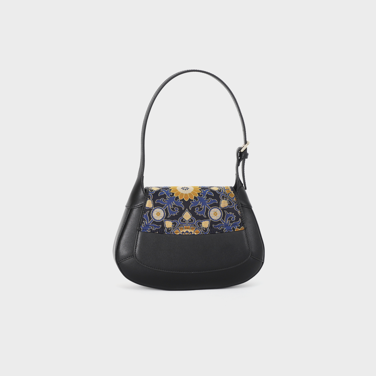 black floral handbag