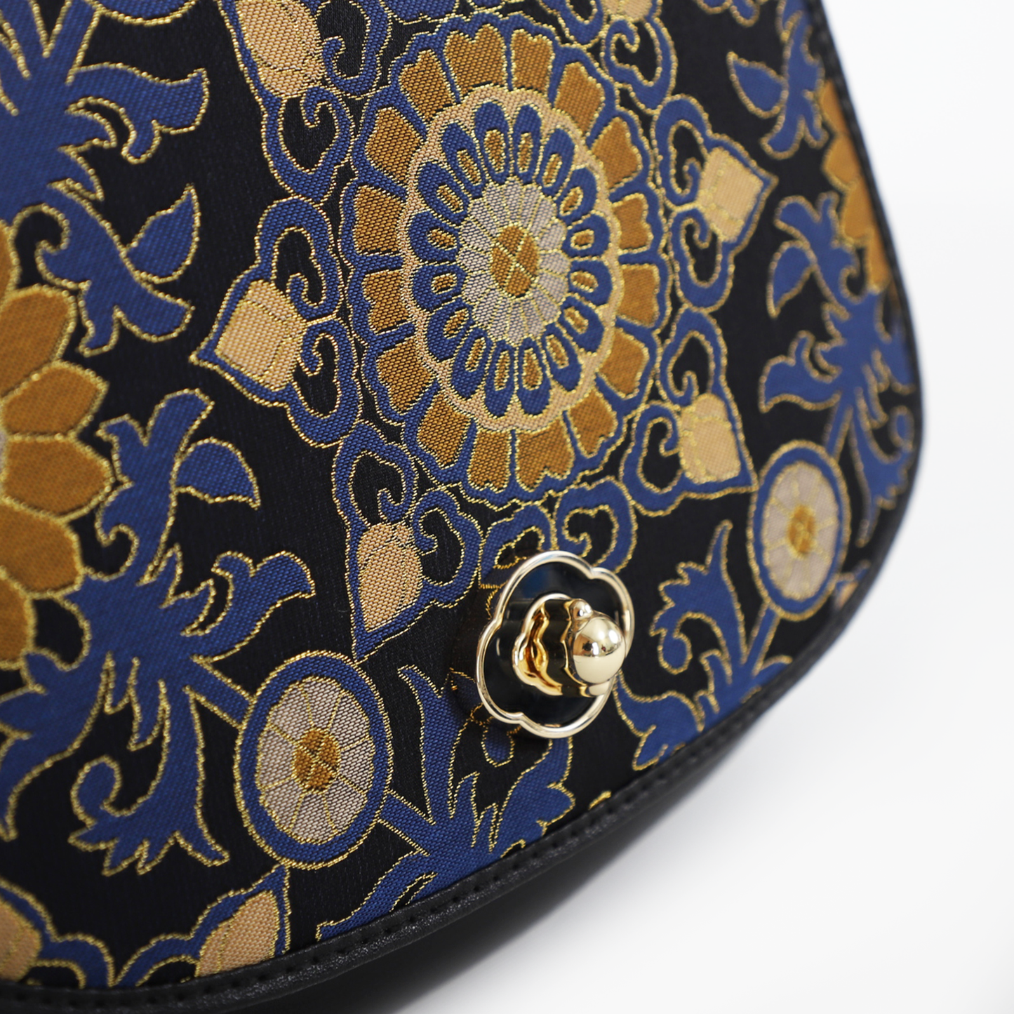 black floral handbag