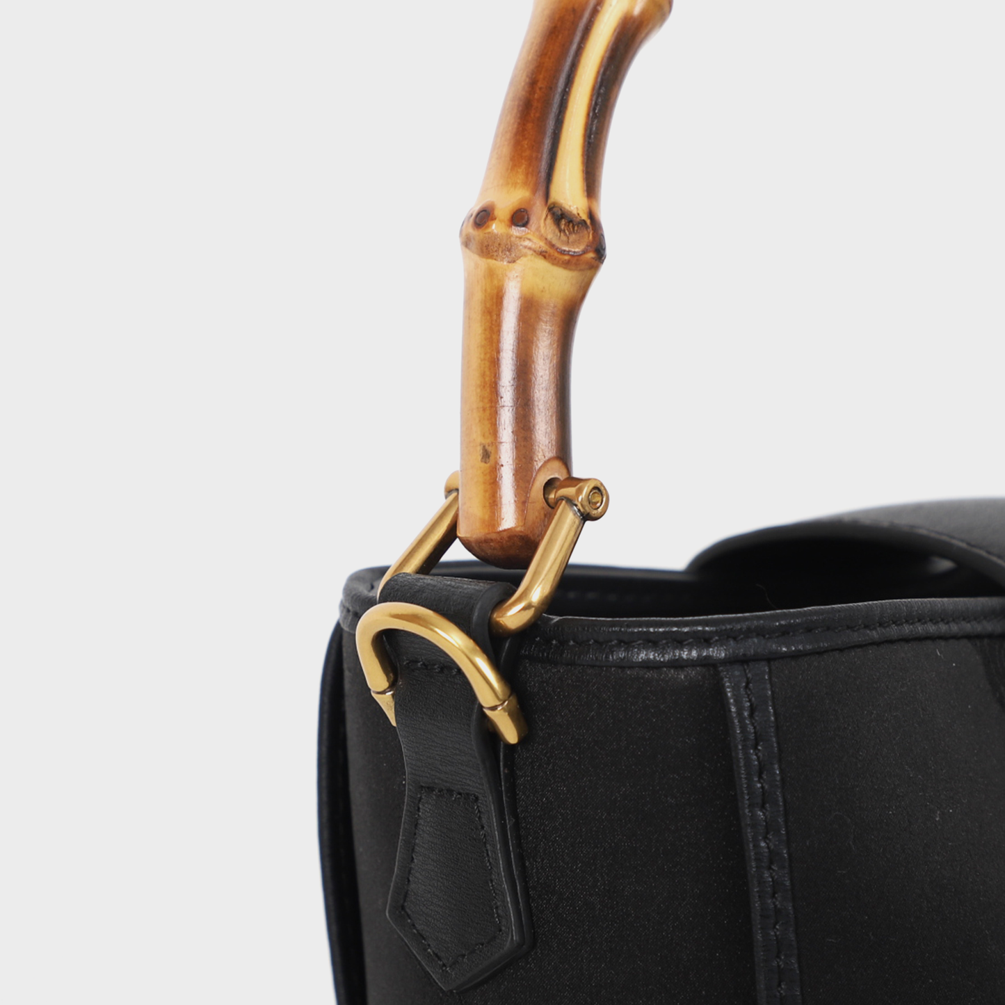 black bamboo handle bag