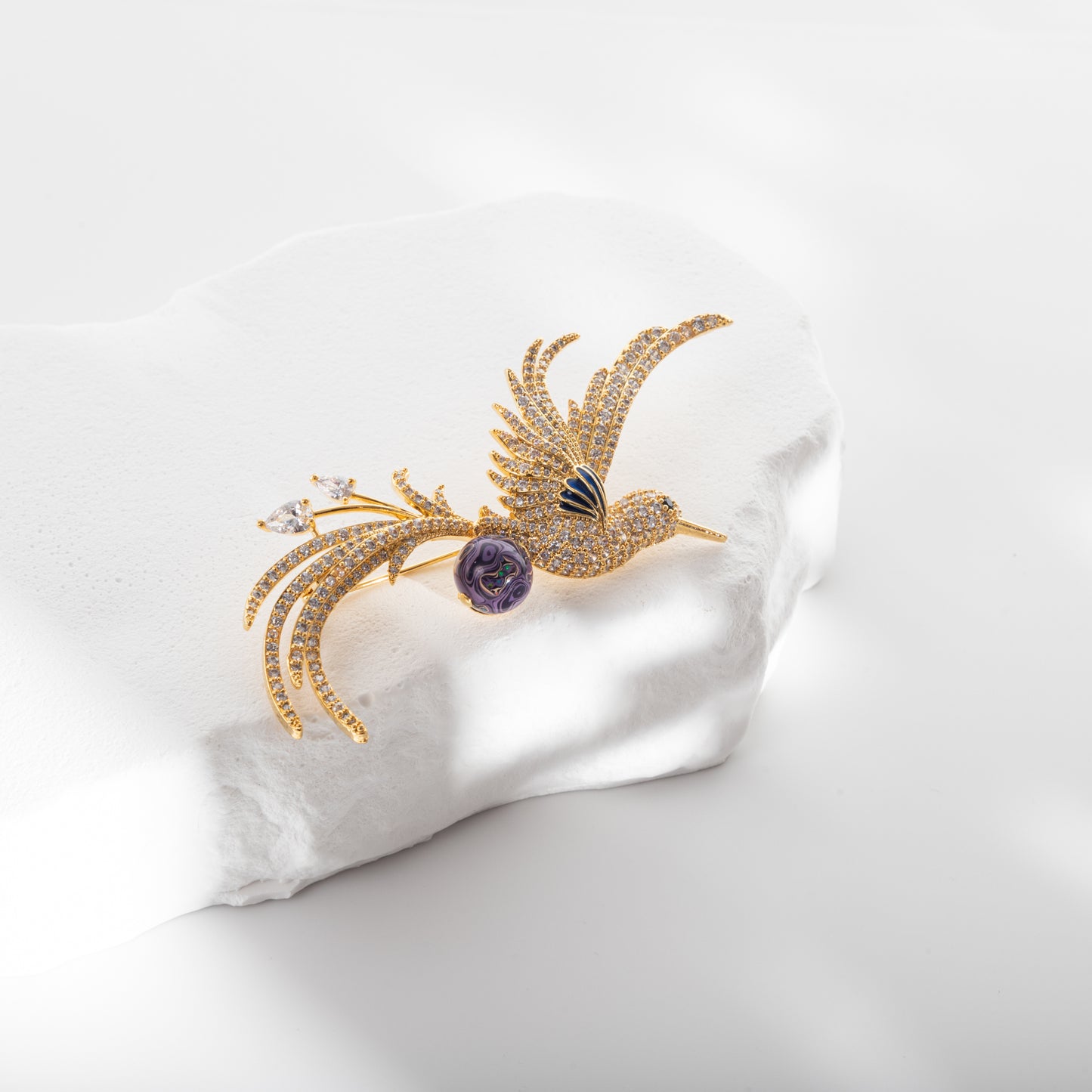 Handmade bird brooch