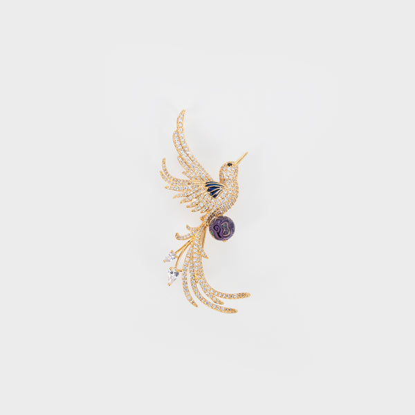 Handmade Phoenix Brooch – Lacquered Design