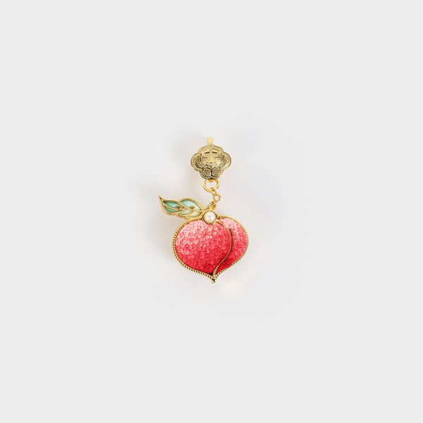silk peach brooch
