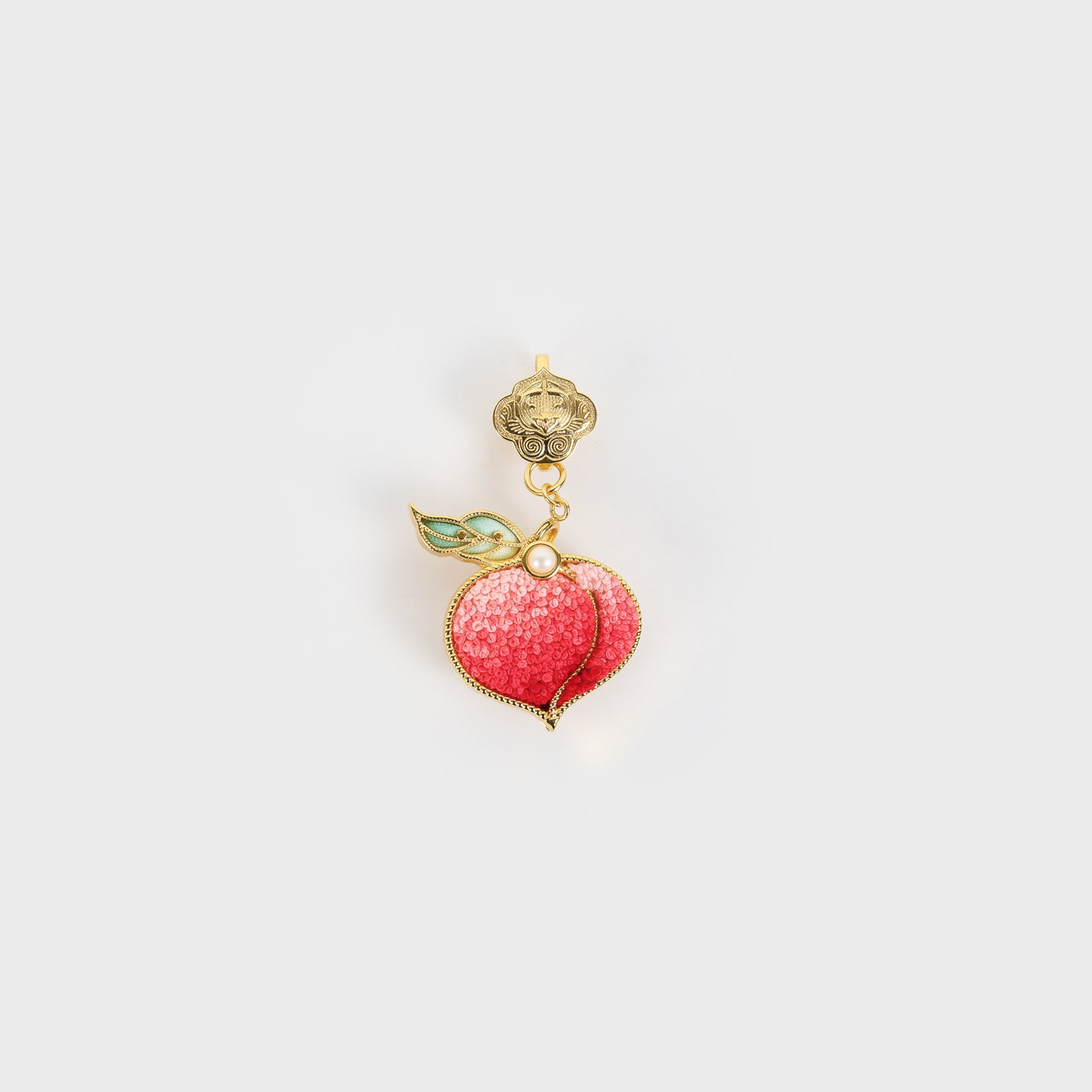 silk peach brooch