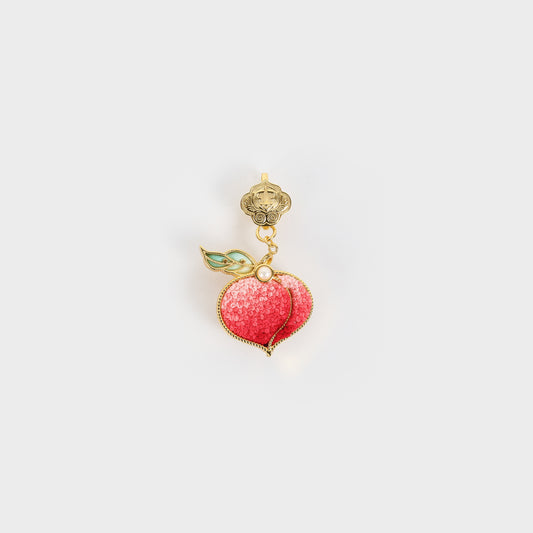 silk peach brooch