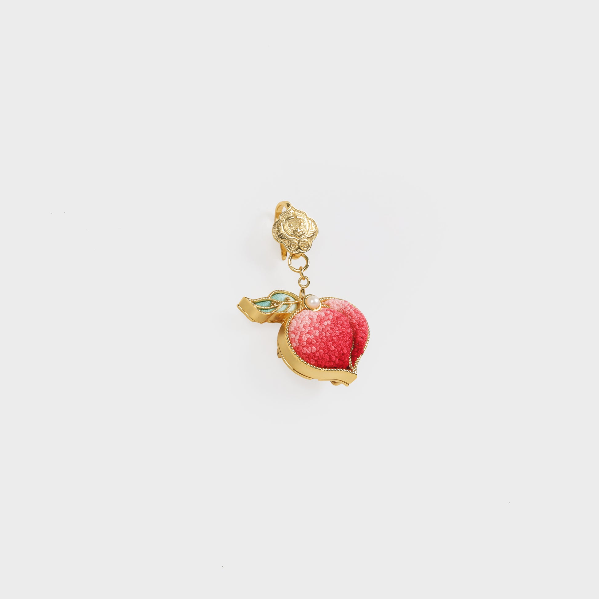 silk peach brooch