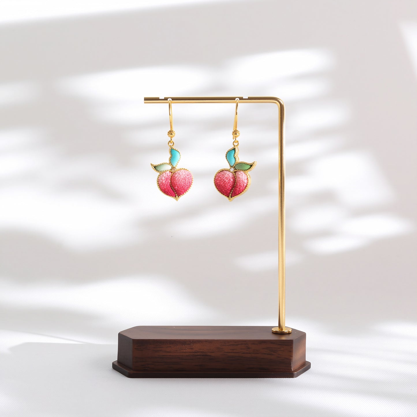 silk peach earrings