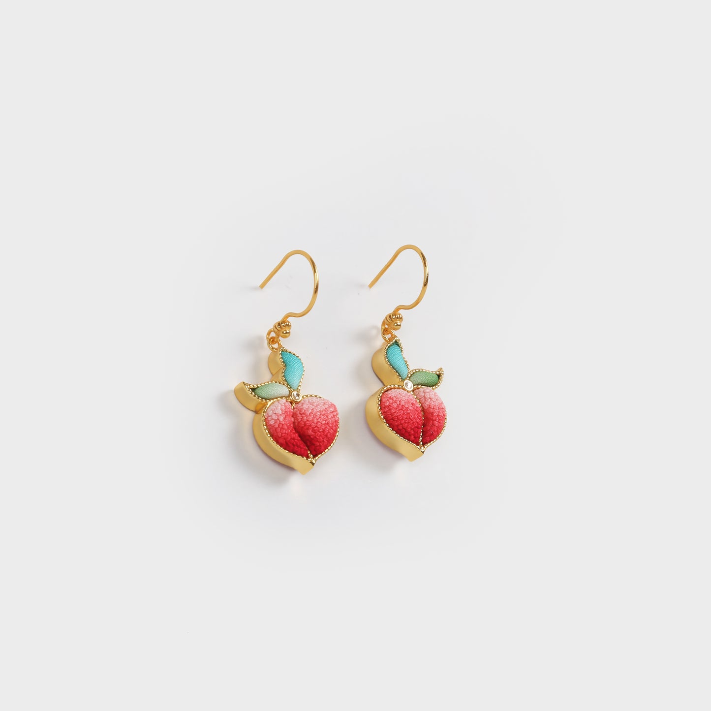 silk peach earrings