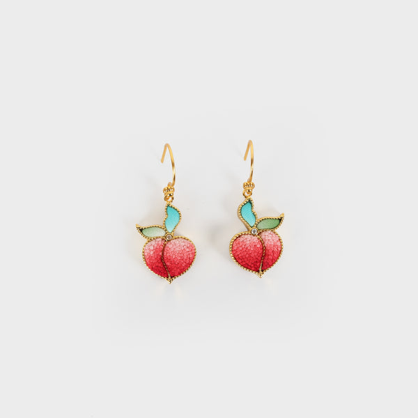 silk peach earrings