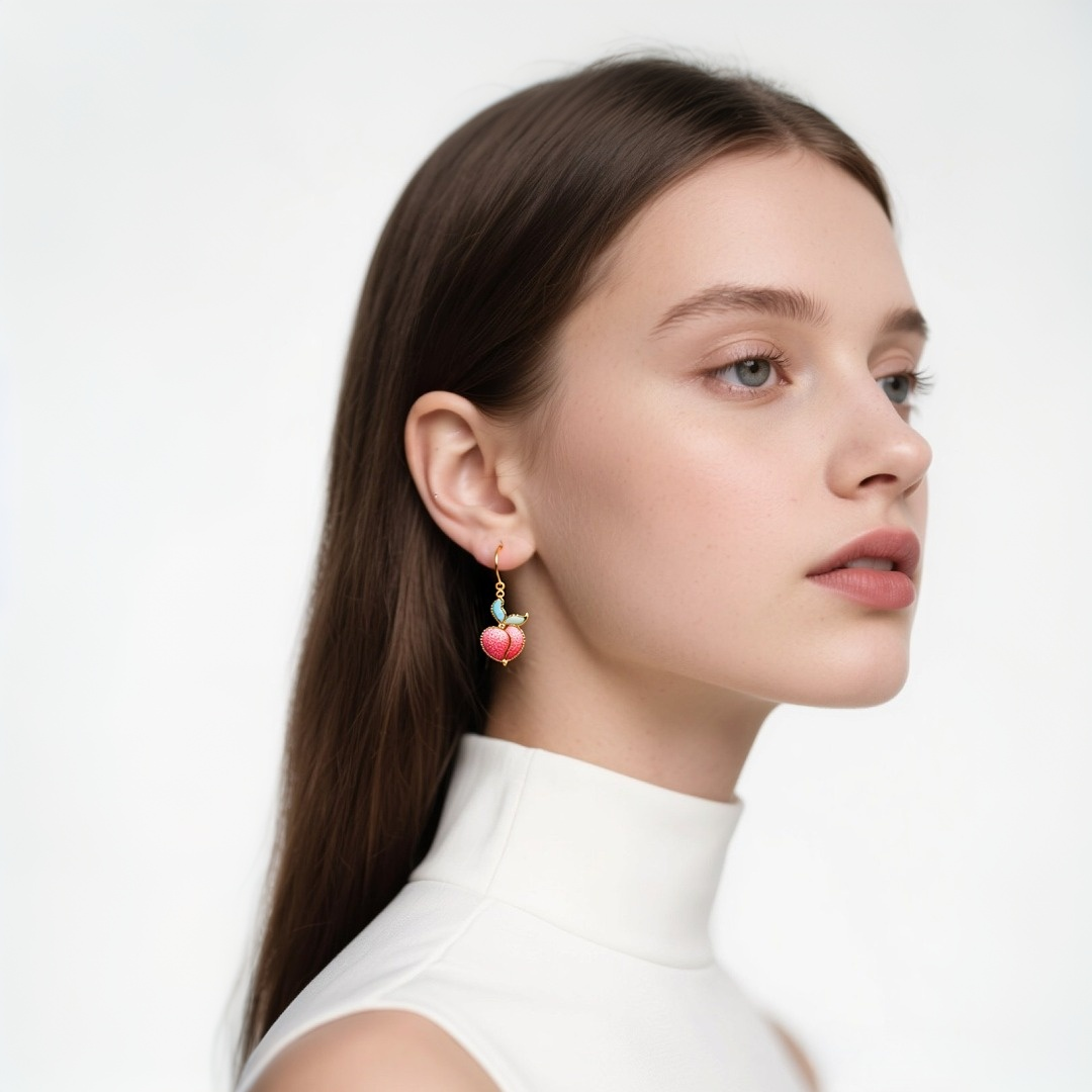 Silk Peach Earrings