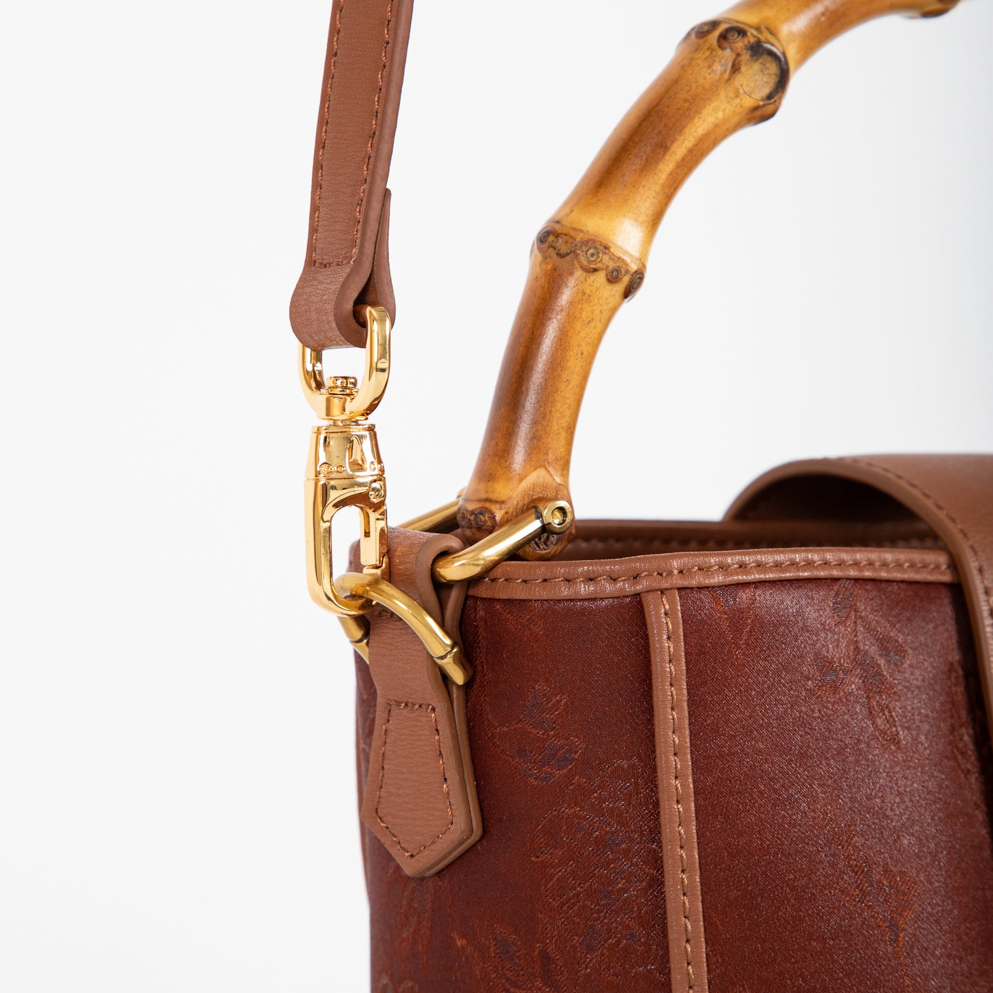 Vntage- Purple- Handbag-Bamboo -Handle