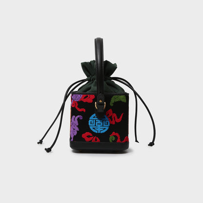 Artisanal Zhangrong Velvet Mini Bucket Bag