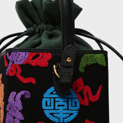 Artisanal Zhangrong Velvet Mini Bucket Bag