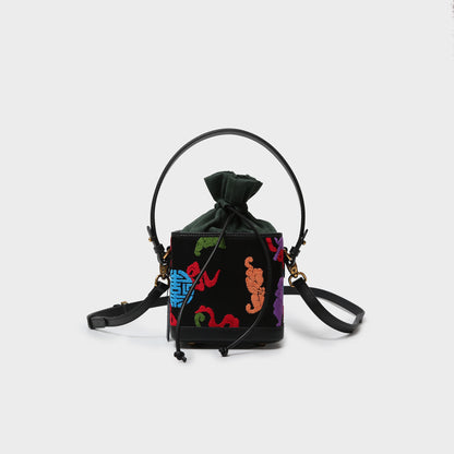 Artisanal Zhangrong Velvet Mini Bucket Bag