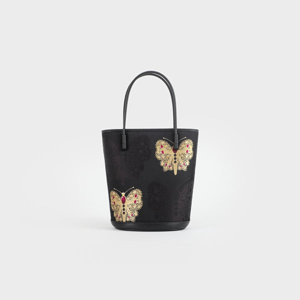 black butterfly handbag