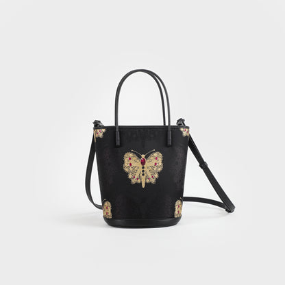 black butterfly handbag