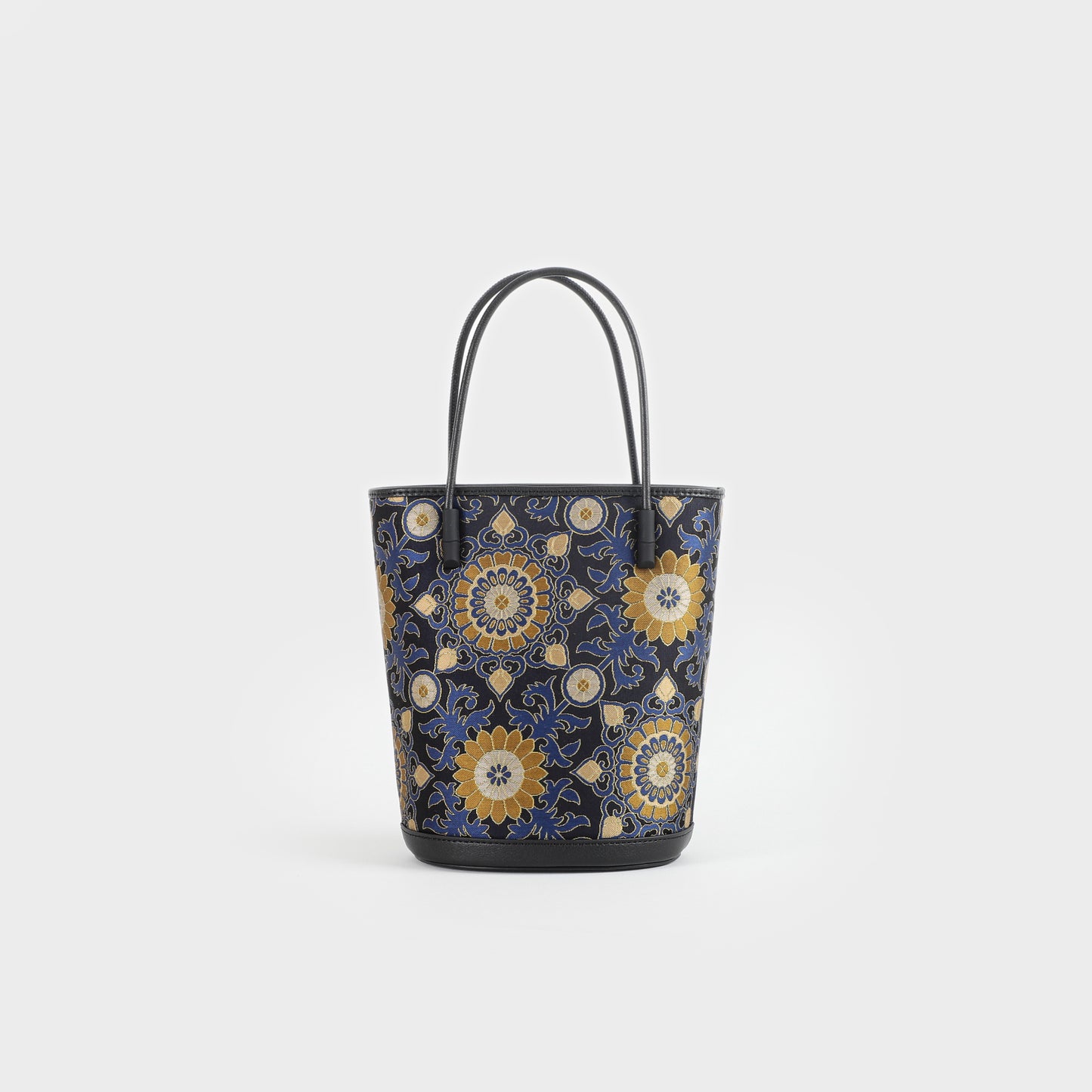 black floral handbag