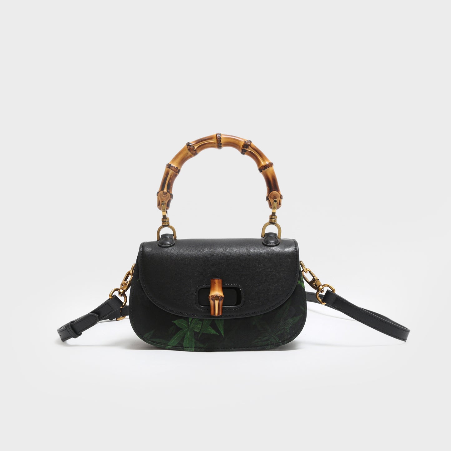 Xiangyunsha Silk Bag with Bamboo Pattern - Dual-style Evening Bag