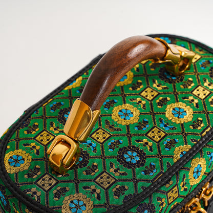 Mulberry Silk & Shu Brocade Treasure Box Clutch Bag – Elegant Evening Crossbody Purse