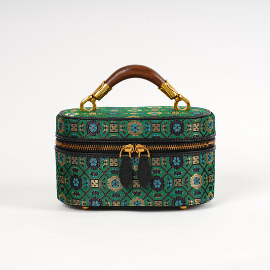 Mulberry Silk & Shu Brocade Treasure Box Clutch Bag – Elegant Evening Crossbody Purse