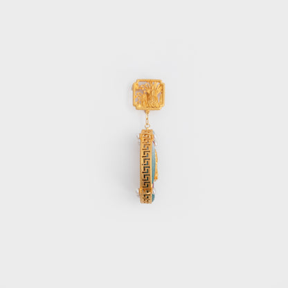 Oriental Brooch with Kesi Silk & Frog Button