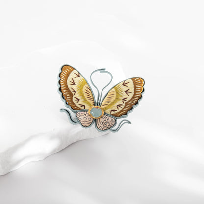 Elegant Brown Butterfly Brooch