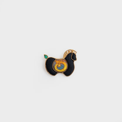 Handmade horse brooch