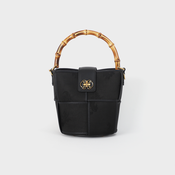 black bamboo handle bag