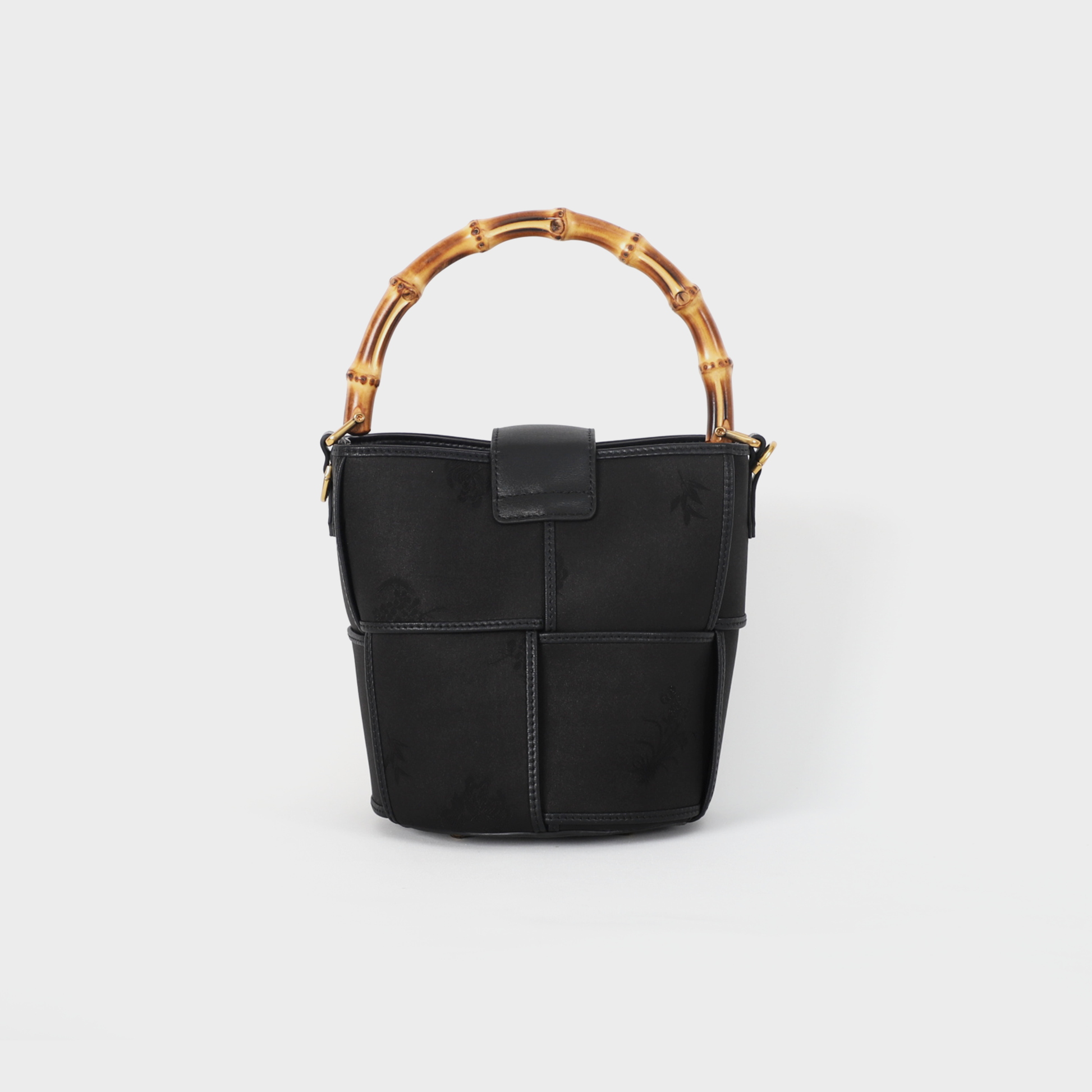 black bamboo handle bag