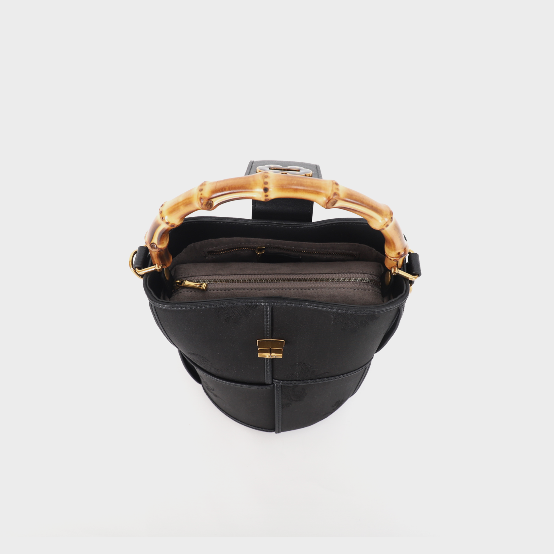black bamboo handle bag