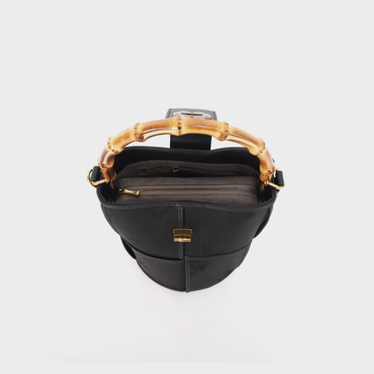 black bamboo handle bag