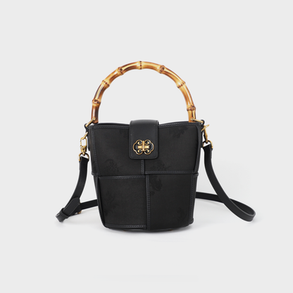 black bamboo handle bag