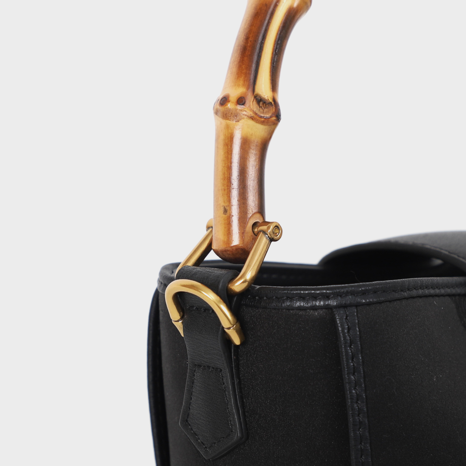 black bamboo handle bag