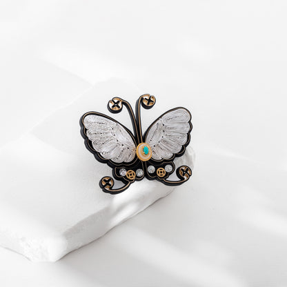 Su Embroidery Butterfly Brooch