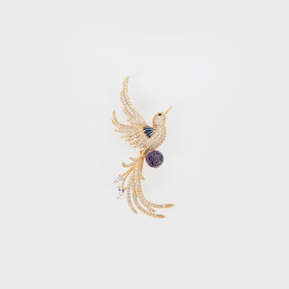 Handmade Phoenix Brooch – Lacquered Design