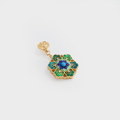 Silk Flower Brooch – Su Embroidery & Frog Button Pendant