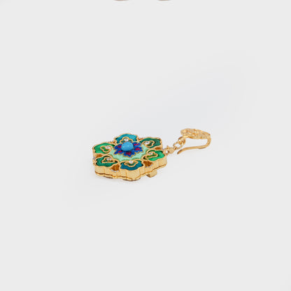 Silk Flower Brooch – Su Embroidery & Frog Button Pendant