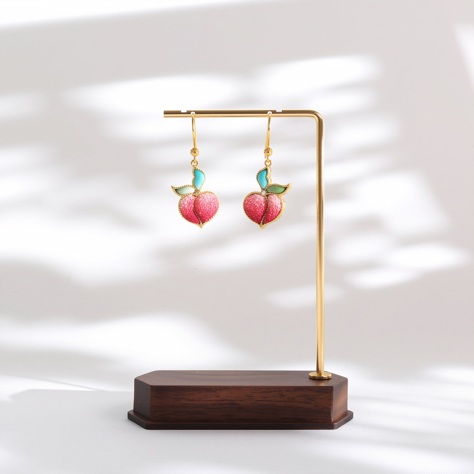 silk peach earrings