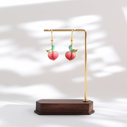 silk peach earrings